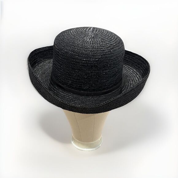 Accessories - BETMAR New York Women’s Woven Raffia Straw Domed Boater Hat With Flicked Edge